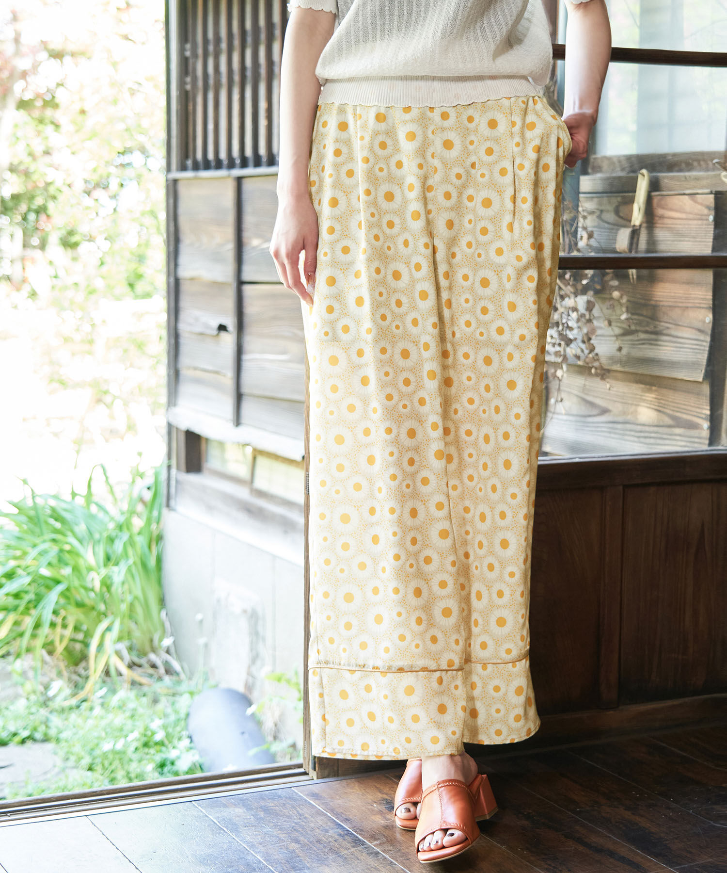 Rope&rsquo;Picnic「アデリアレトロ&times;ROPE' PICNIC/レトロ柄パンツ」|その他|イエロー系(81)