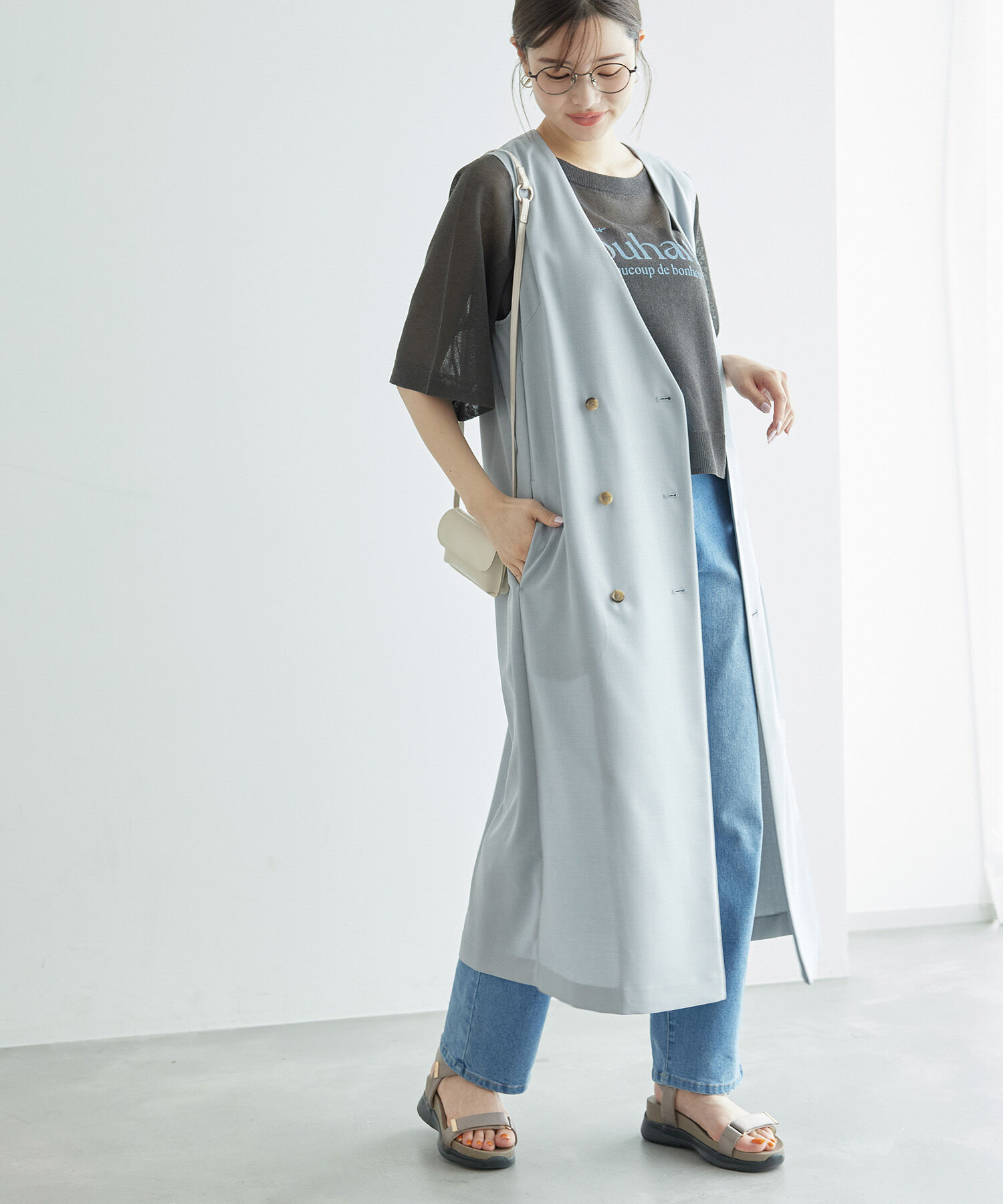 Rope&rsquo;Picnic「ジレジャンパースカート/UVカット・接触冷感・リンクコーデ」|ジャンパースカート|