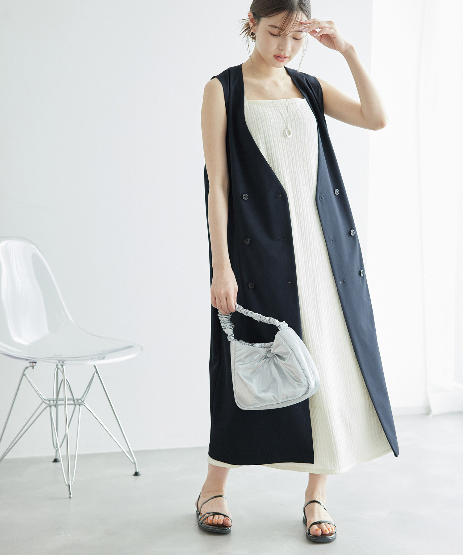 Rope&rsquo;Picnic「ジレジャンパースカート/UVカット・接触冷感・リンクコーデ」|ジャンパースカート|