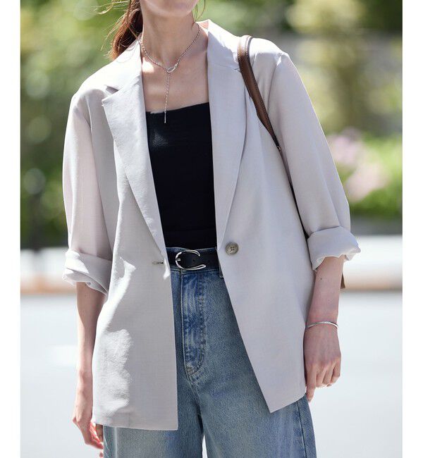 Rope&rsquo;Picnic「【接触冷感・吸水速乾・防シワ】エフォートレスリラックスジャケット/通勤・セットアップ対応」|テーラードジャケット|