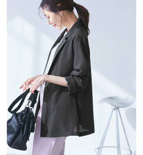 Rope&rsquo;Picnic「【接触冷感・吸水速乾・防シワ】エフォートレスリラックスジャケット/通勤・セットアップ対応」|テーラードジャケット|