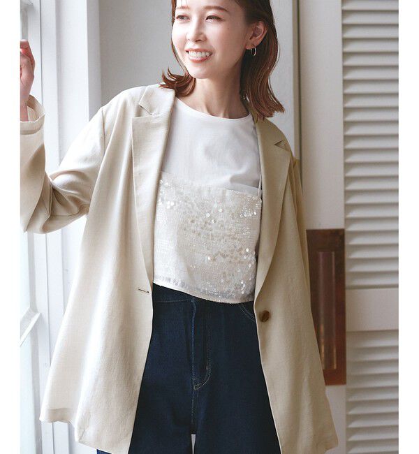 Rope&rsquo;Picnic「【接触冷感・吸水速乾・防シワ】エフォートレスリラックスジャケット/通勤・セットアップ対応」|テーラードジャケット|