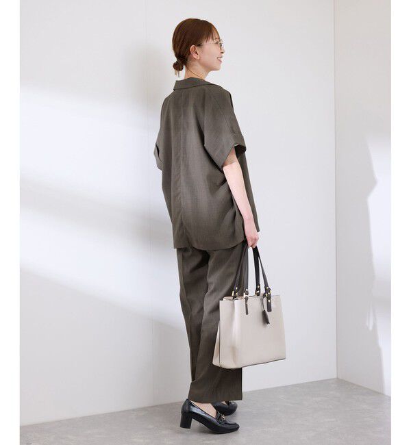 Rope&rsquo;Picnic「【UVカット・速乾】【リネンライク・シリーズ】ピンタックワイドスラックスパンツ/セットアップ対応」|チノ|