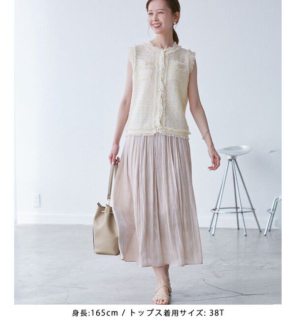 Rope&rsquo;Picnic「【WEB限定カラー】【サマー・ツイード】着丈が選べるジレベスト/スリーブレスカーディガン」|カーディガン|