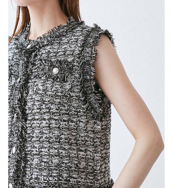 Rope&rsquo;Picnic「【WEB限定カラー】【サマー・ツイード】着丈が選べるジレベスト/スリーブレスカーディガン」|カーディガン|