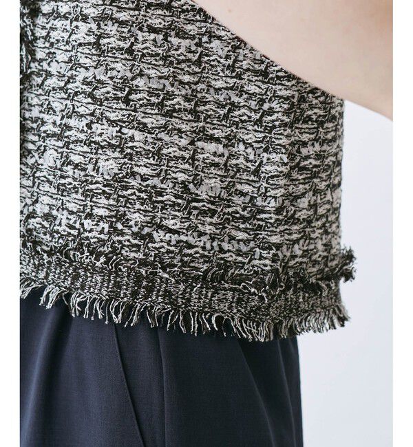 Rope&rsquo;Picnic「【WEB限定カラー】【サマー・ツイード】着丈が選べるジレベスト/スリーブレスカーディガン」|カーディガン|