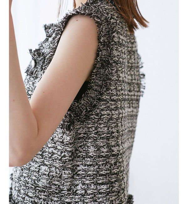 Rope&rsquo;Picnic「【WEB限定カラー】【サマー・ツイード】着丈が選べるジレベスト/スリーブレスカーディガン」|カーディガン|