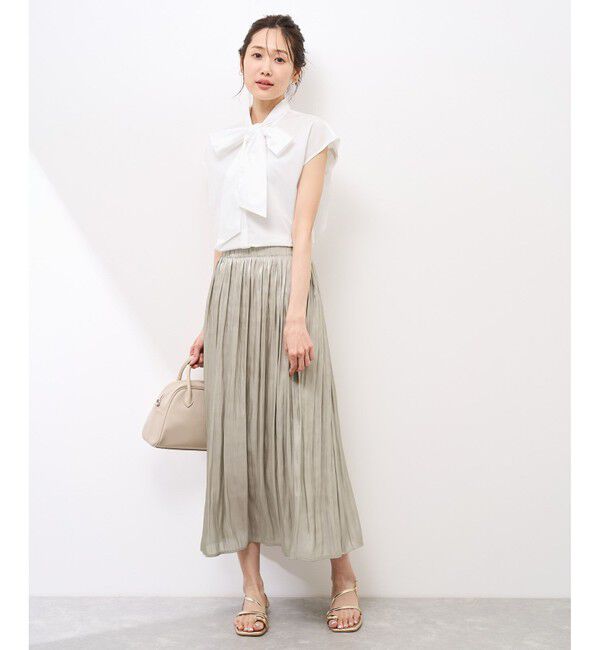 Rope&rsquo;Picnic「【防シワ】リボンフレンチスリーブシャツ」|シャツ・ブラウス|