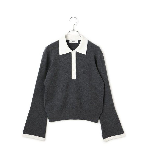 WEB限定】・【サステナブル】バイカラーポロニットプルオーバー（ADAM