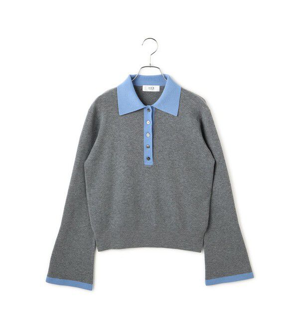 WEB限定】・【サステナブル】バイカラーポロニットプルオーバー（ADAM