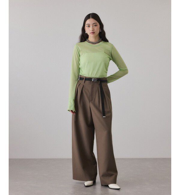 ADAM ET ROPE'「ガチャベルト付2タックスラックス」|スラックス|