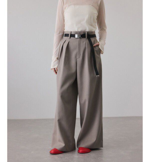 ADAM ET ROPE'「ガチャベルト付2タックスラックス」|スラックス|