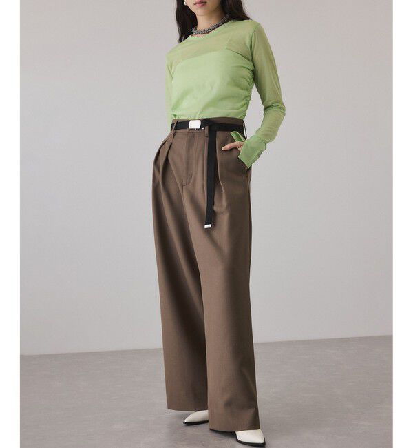 ADAM ET ROPE'「ガチャベルト付2タックスラックス」|スラックス|