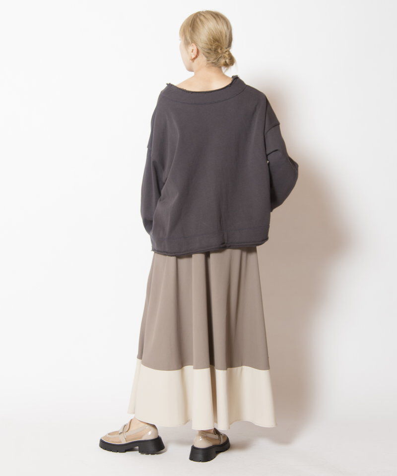  「配色切替フレアースカート」|スカート|