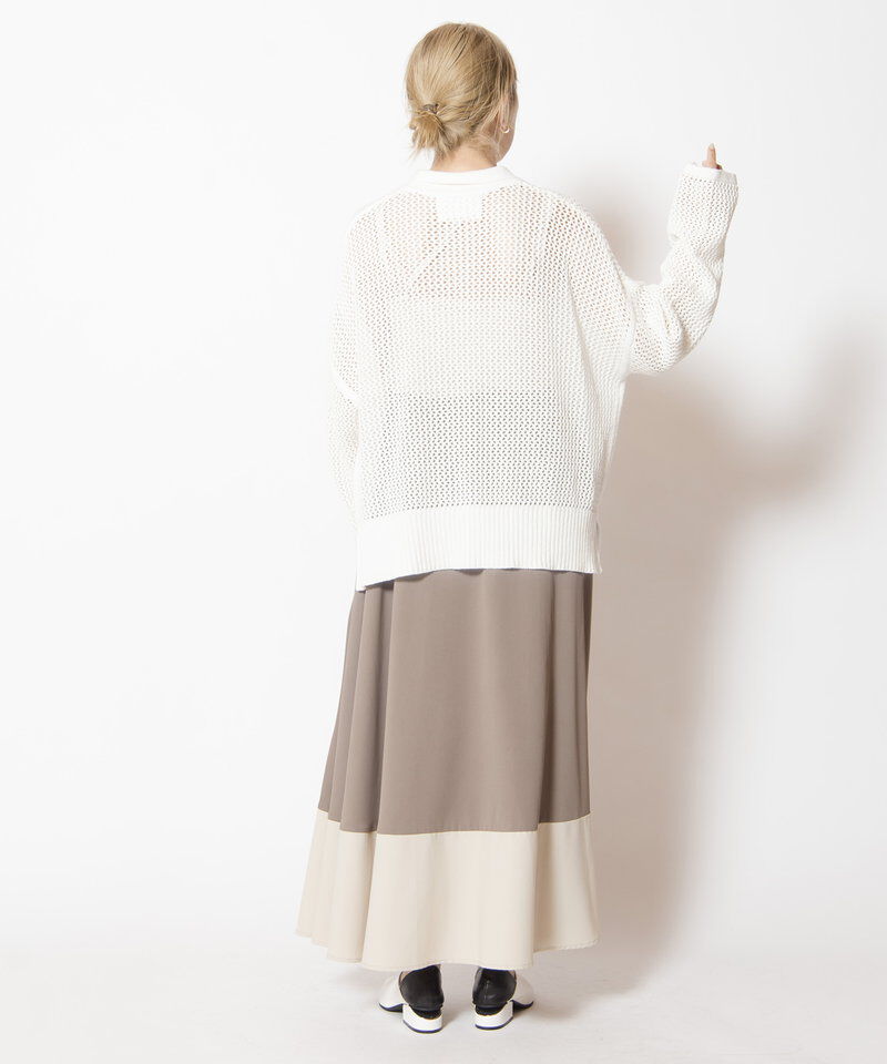  「配色切替フレアースカート」|スカート|