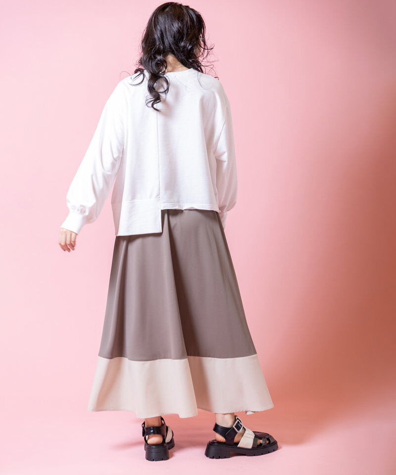  「配色切替フレアースカート」|スカート|
