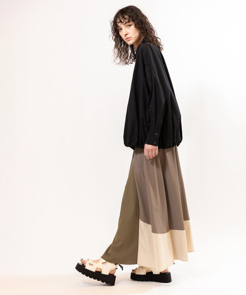  「配色切替フレアースカート」|スカート|