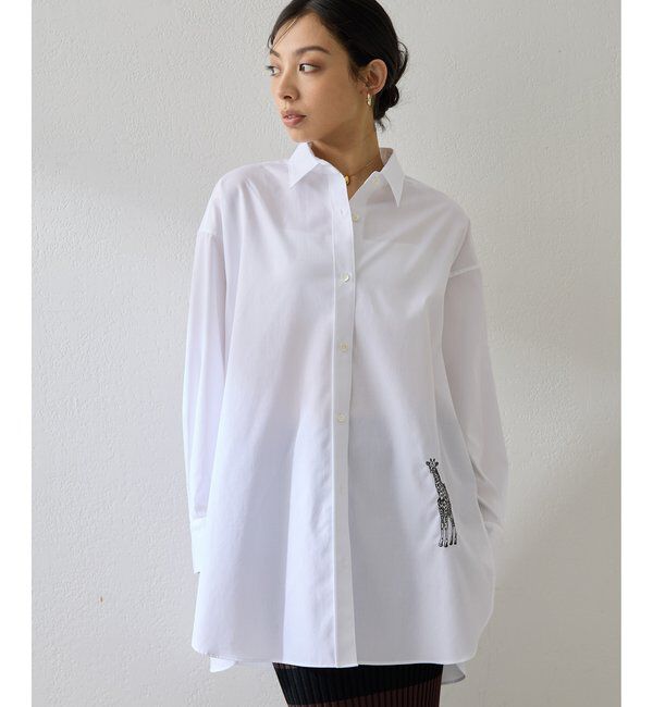  「＜一部カラー期間限定販売＞アニマル刺繍シャツ」|シャツ・ブラウス|