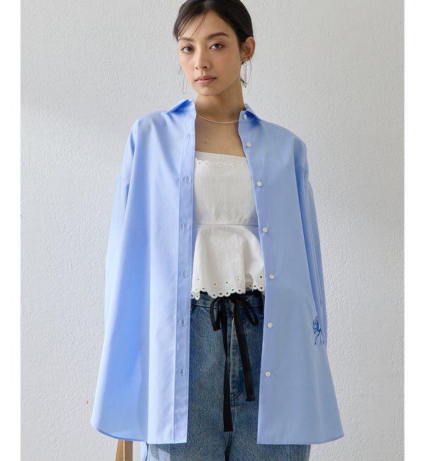  「＜一部カラー期間限定販売＞アニマル刺繍シャツ」|シャツ・ブラウス|