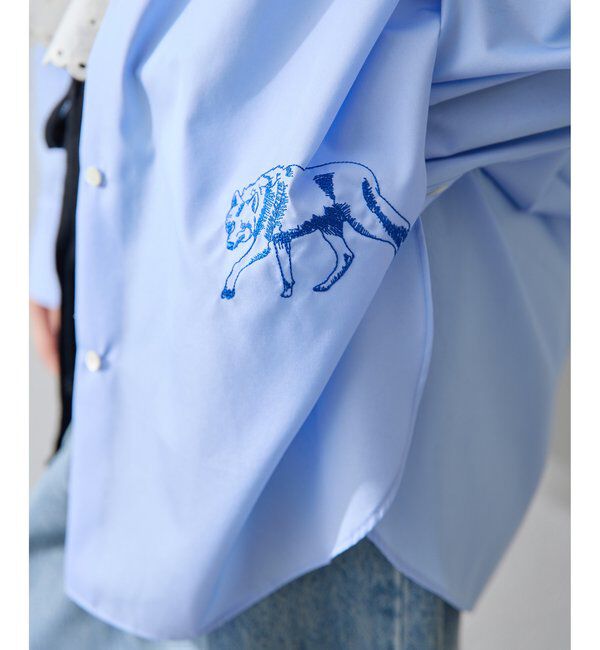  「＜一部カラー期間限定販売＞アニマル刺繍シャツ」|シャツ・ブラウス|