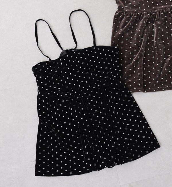  「	グリッタードットベロアキャミセットアップ」|ワンピース|