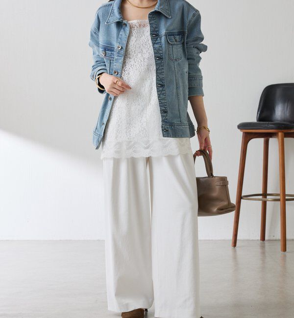  「Q.anos ストレッチリブデニムジャケット」|デニムジャケット|