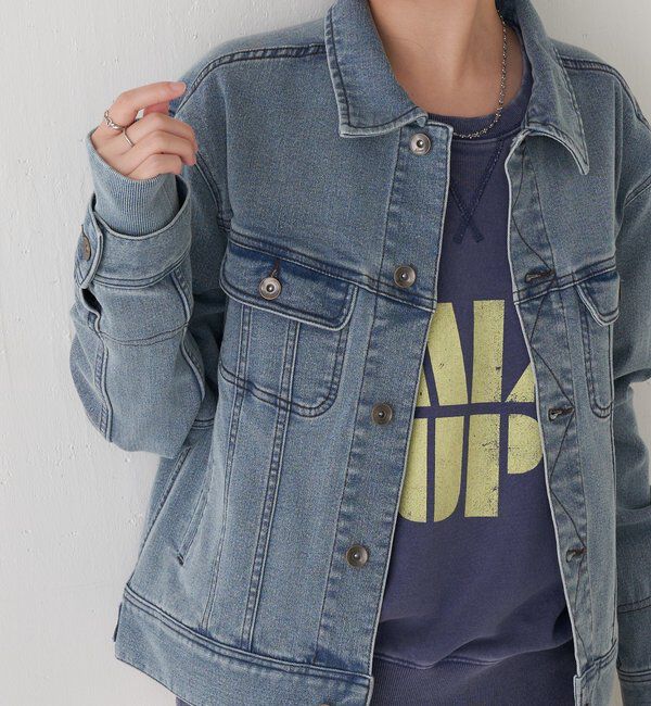  「Q.anos ストレッチリブデニムジャケット」|デニムジャケット|