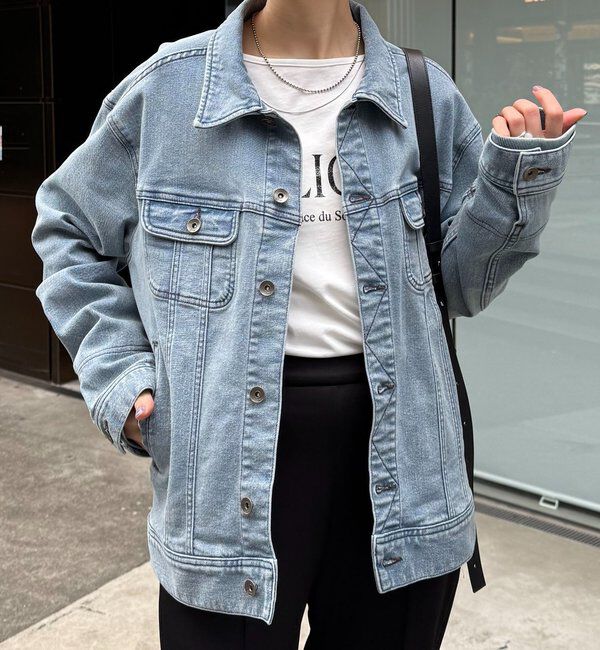  「Q.anos ストレッチリブデニムジャケット」|デニムジャケット|