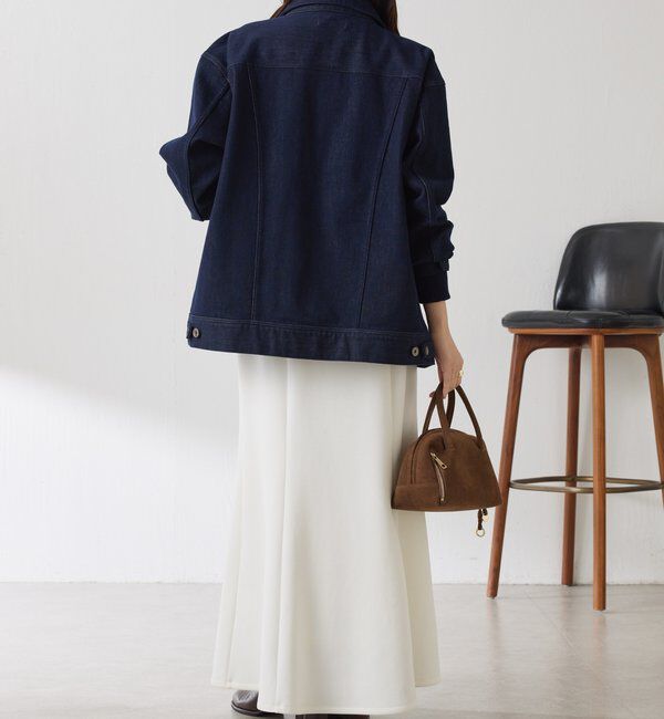  「Q.anos ストレッチリブデニムジャケット」|デニムジャケット|