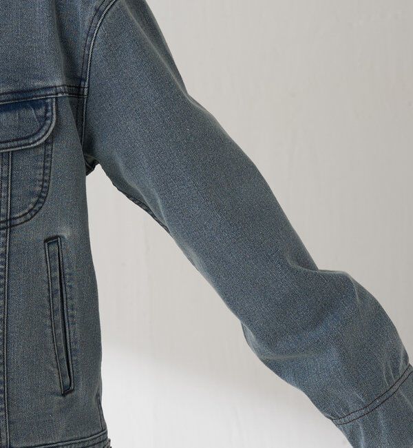  「Q.anos ストレッチリブデニムジャケット」|デニムジャケット|