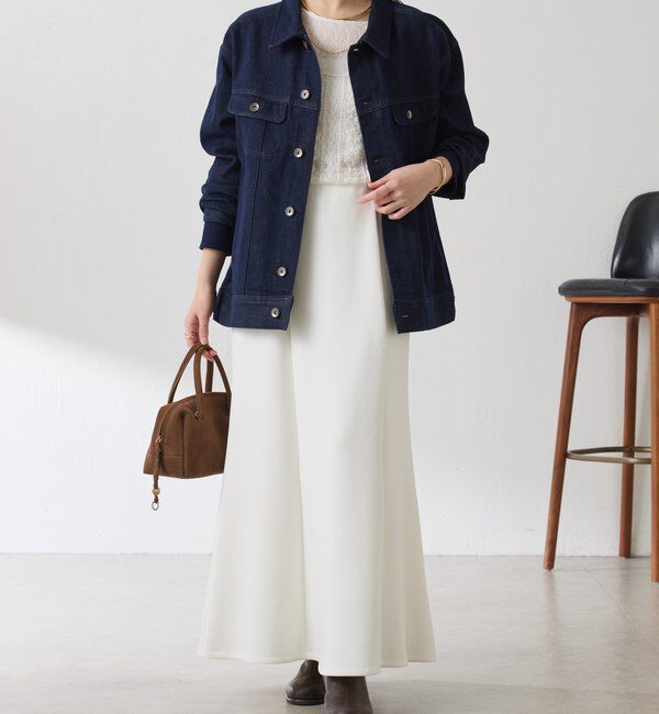  「Q.anos ストレッチリブデニムジャケット」|デニムジャケット|