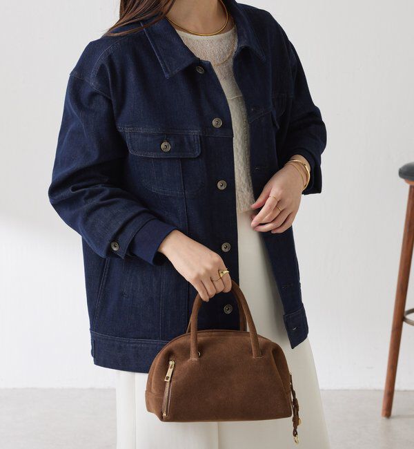  「Q.anos ストレッチリブデニムジャケット」|デニムジャケット|