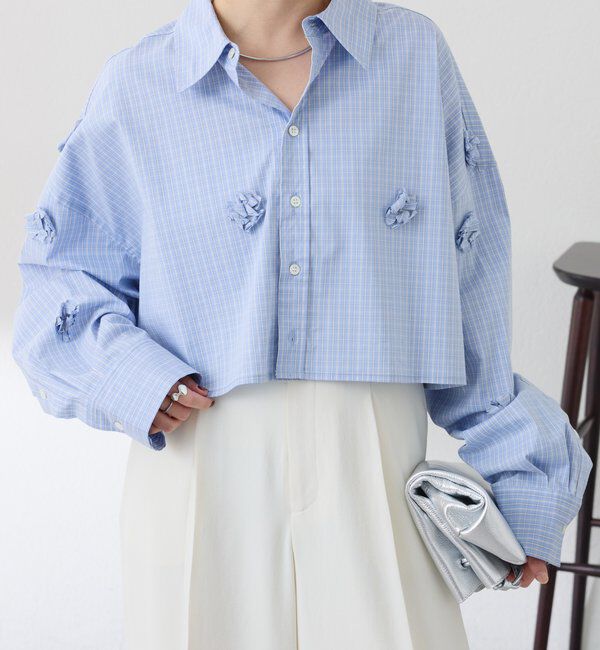  「フラワーモチーフシャツ」|シャツ・ブラウス|