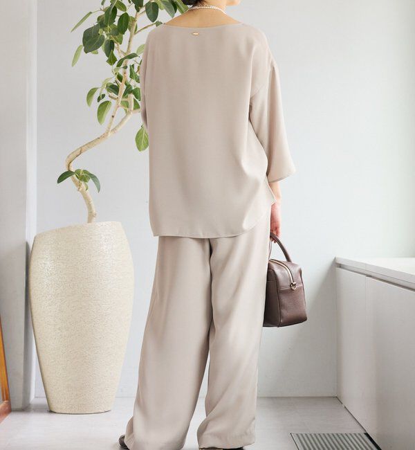  「【オケージョンや通勤に】ダブルサテンタックパンツ」|チノ|