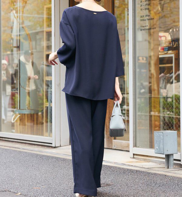  「【オケージョンや通勤に】ダブルサテンタックパンツ」|チノ|