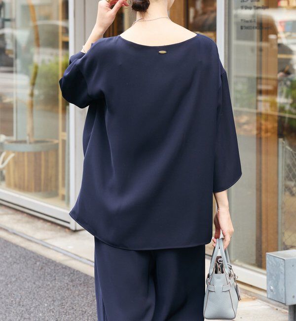  「【セットアップ対応可】ダブルサテンハーフスリーブブラウス」|シャツ・ブラウス|