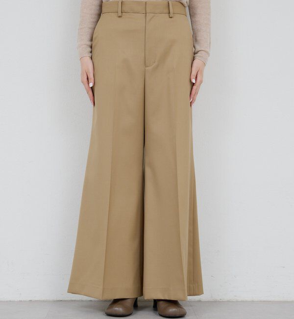  「【HERITANOVUM】【スリーピース対応】ウーステッドウールフレアパンツ」|チノ|