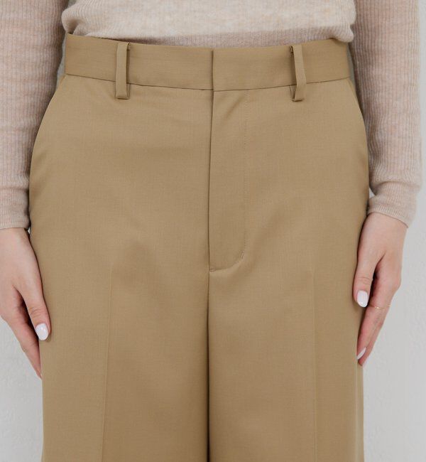  「【HERITANOVUM】【スリーピース対応】ウーステッドウールフレアパンツ」|チノ|