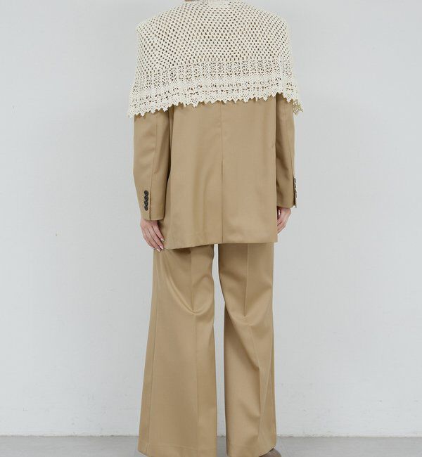  「【HERITANOVUM】【スリーピース対応】ウーステッドウールフレアパンツ」|チノ|