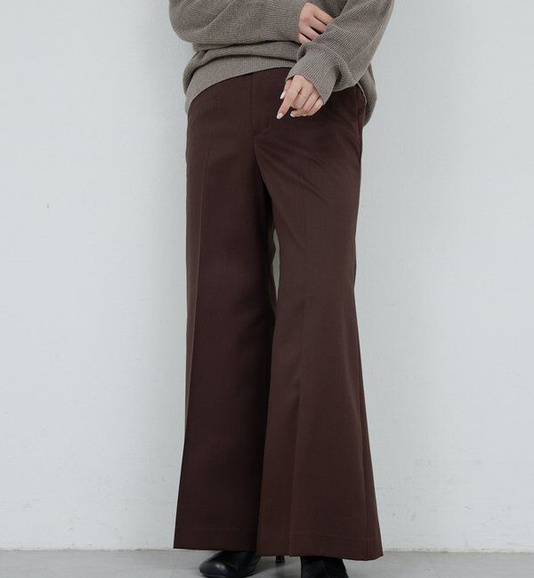  「【HERITANOVUM】【スリーピース対応】ウーステッドウールフレアパンツ」|チノ|ブラウン