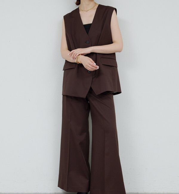  「【HERITANOVUM】【スリーピース対応】ウーステッドウールフレアパンツ」|チノ|