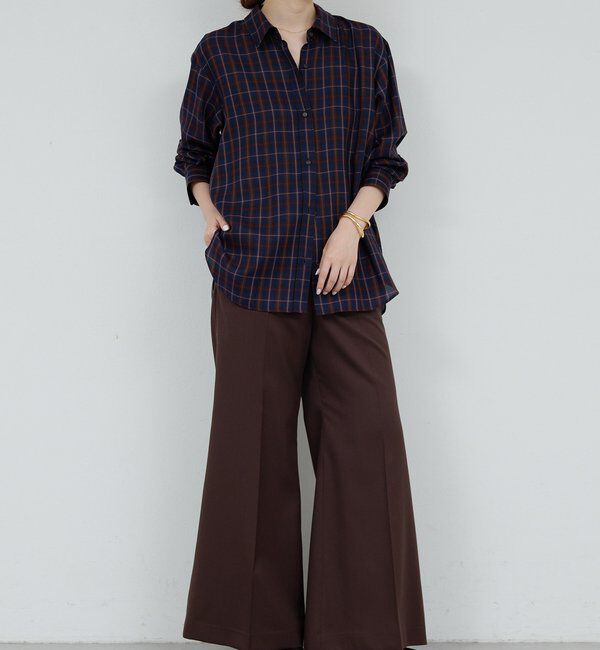  「【HERITANOVUM】【スリーピース対応】ウーステッドウールフレアパンツ」|チノ|