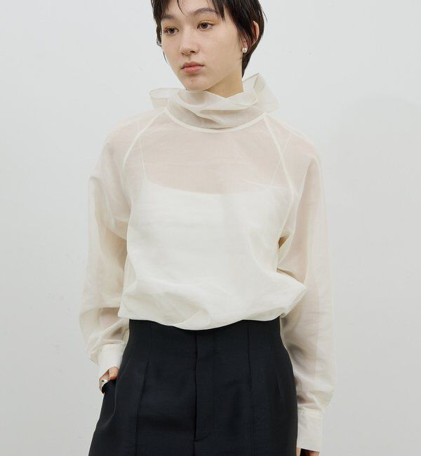  「【手洗い可】シアーボウタイブラウス」|シャツ・ブラウス|