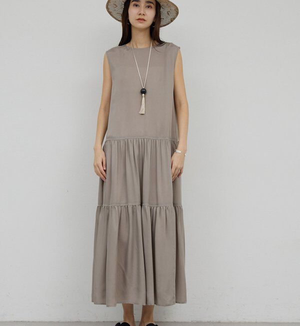  「ティアードノースリワンピース」|ワンピース|グレージュ