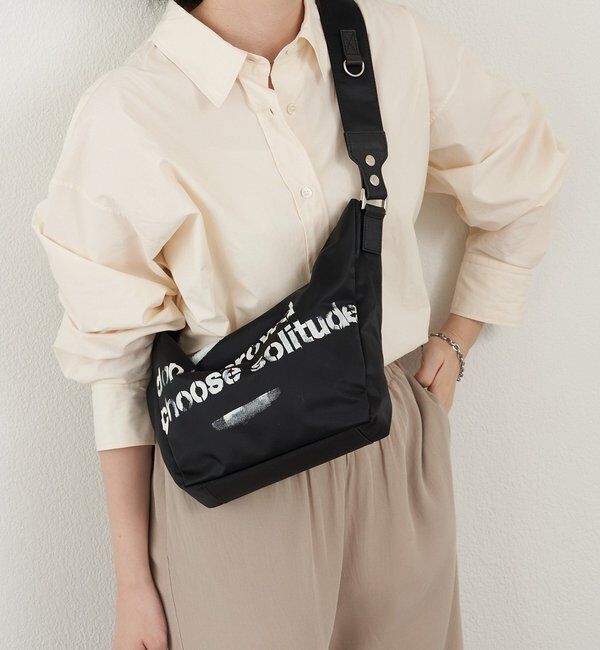  「ステンシル風プリント ナイロン2WAYミニショルダーバッグ」|ショルダー・メッセンジャー|