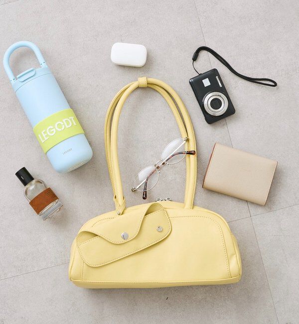  「メガネホルダー付きラウンドBAG」|トートバッグ|イエロー