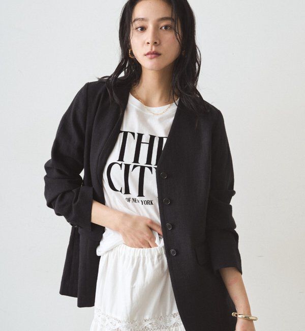  「リネンノーカラージャケット」|ベスト・ジレ|