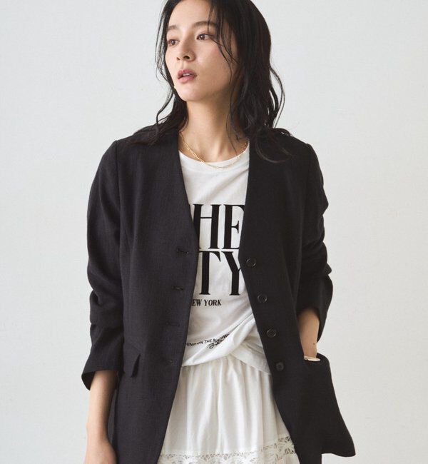  「リネンノーカラージャケット」|ベスト・ジレ|