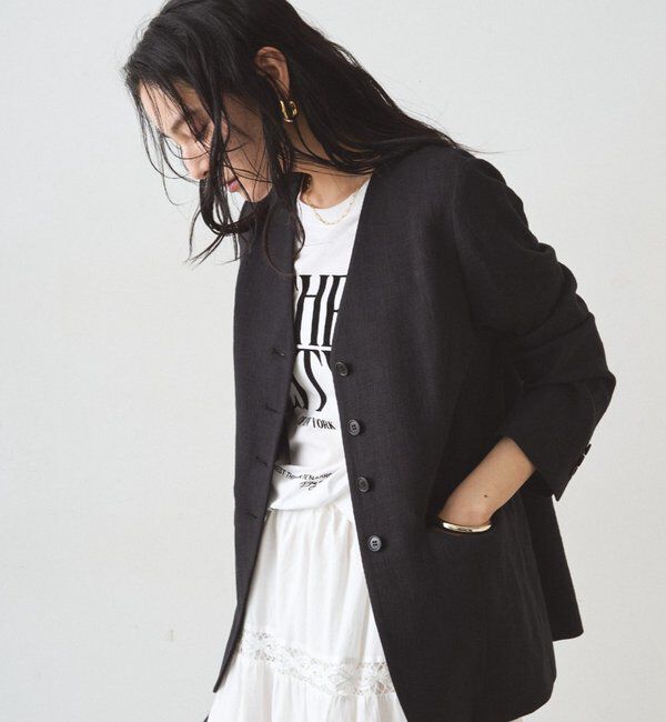  「リネンノーカラージャケット」|ベスト・ジレ|