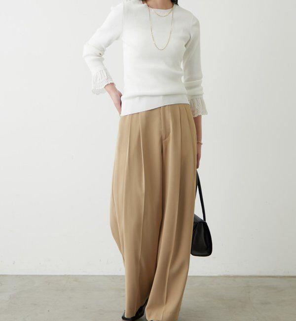  「リブレースニットプルオーバー」|ニット・セーター|